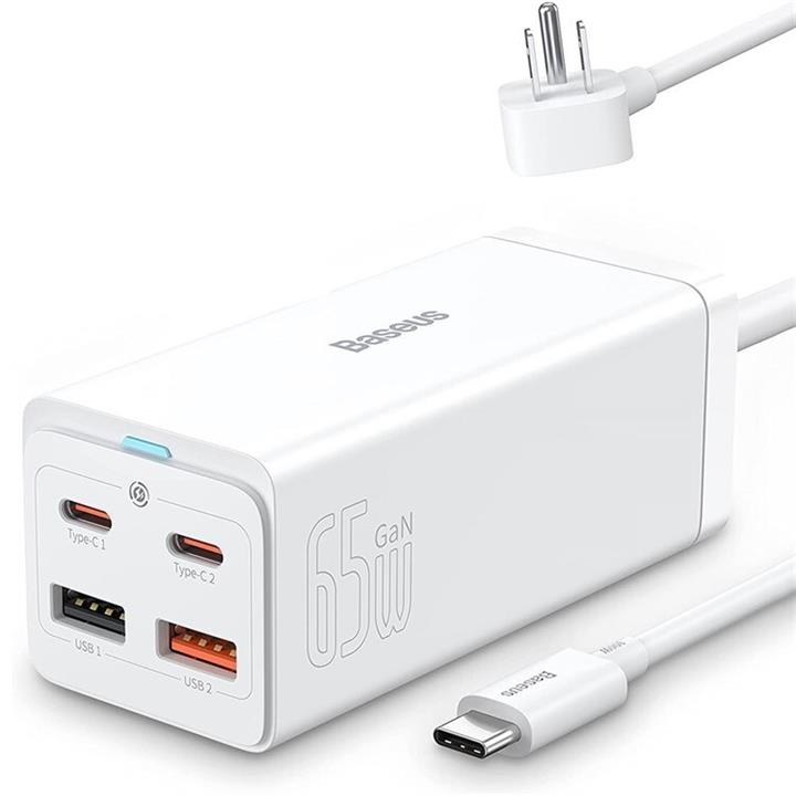 شارژر رومیزی باسئوس مدل CCDK65S-65W به همراه کابل USB-C